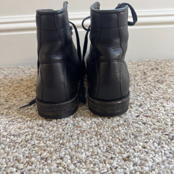 Frye Veronica Tie Up Black Combat Boots - women's 9 - Picture 6 of 11